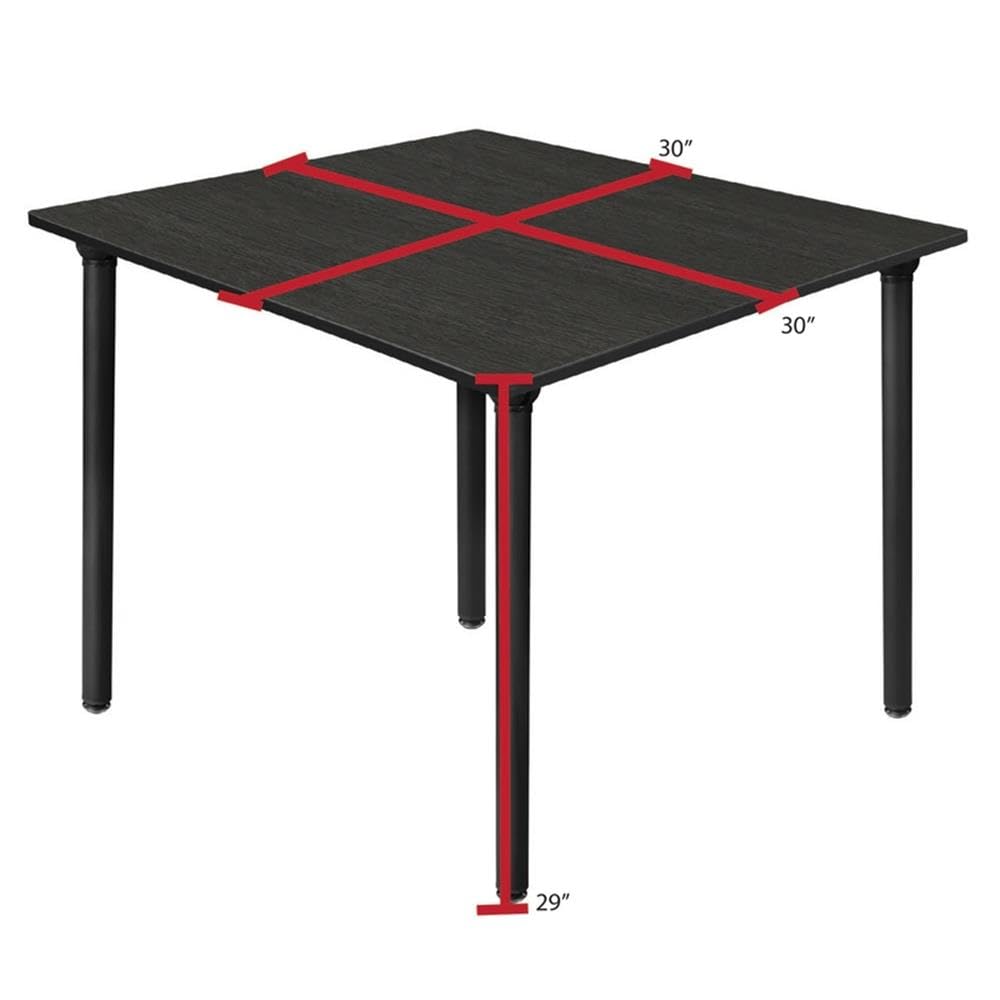 Square Folding Table with Black Tubular Steel Legs H253