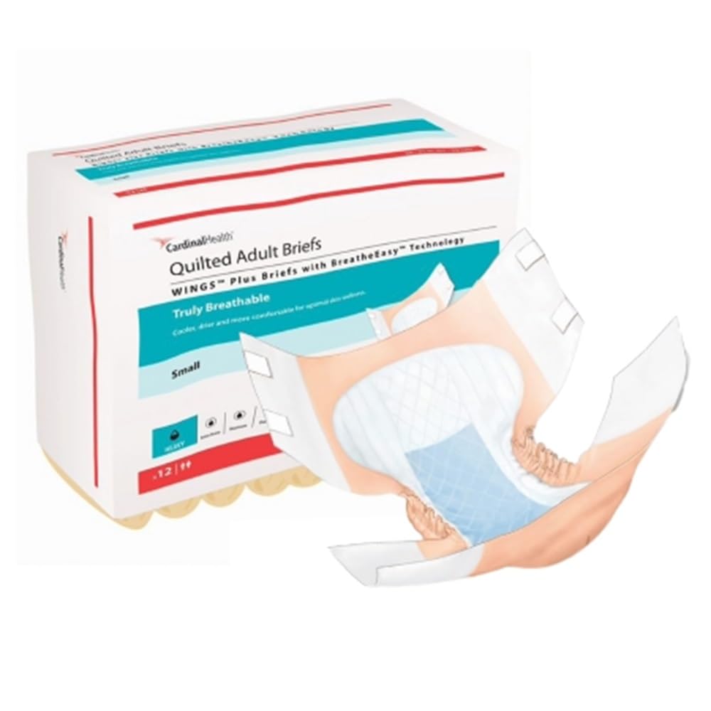 Quilted Adult Briefs Heavy Absorbency Small Disposable Incontinence Diapers with Refastenable Tabs Case of 96 F655