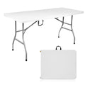 Folding Table 6ft Portable Heavy Duty Plastic White Q32759