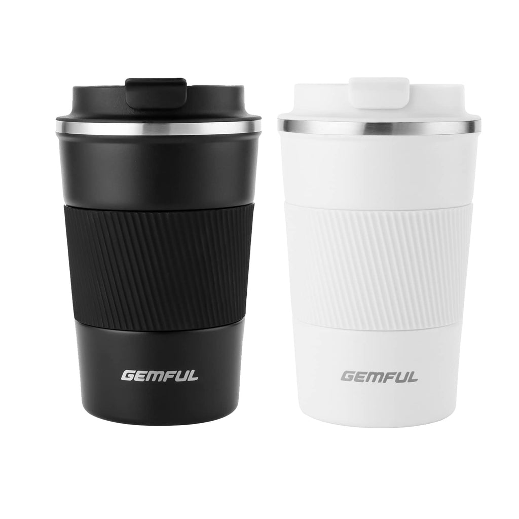 13oz Insulated Stainless Steel Travel Coffee Mugs Set (2 Pack) D5584