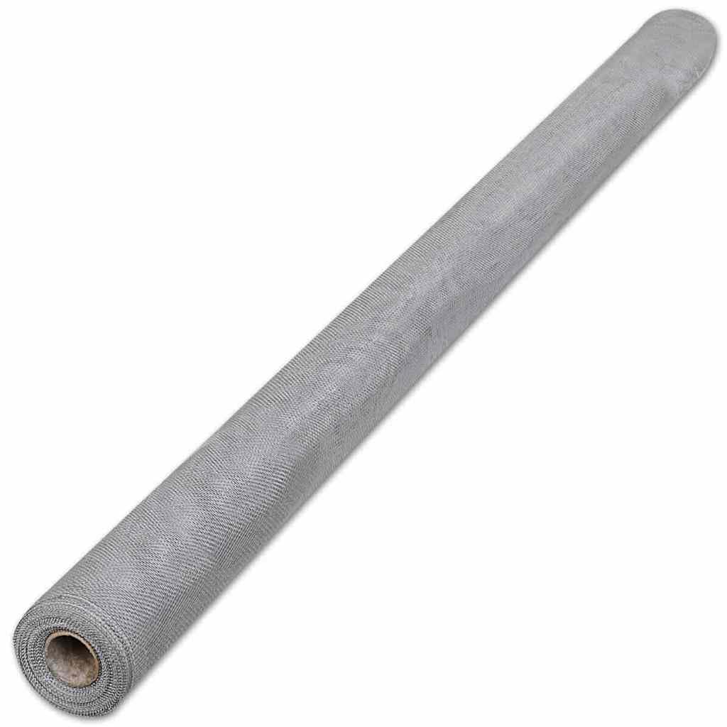 Aluminum Mesh Screen 39.4x196.9 Inches Silver G1977