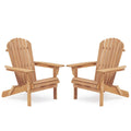 Solid Cedar Wood Folding Adirondack Chair Set of 2 B593545