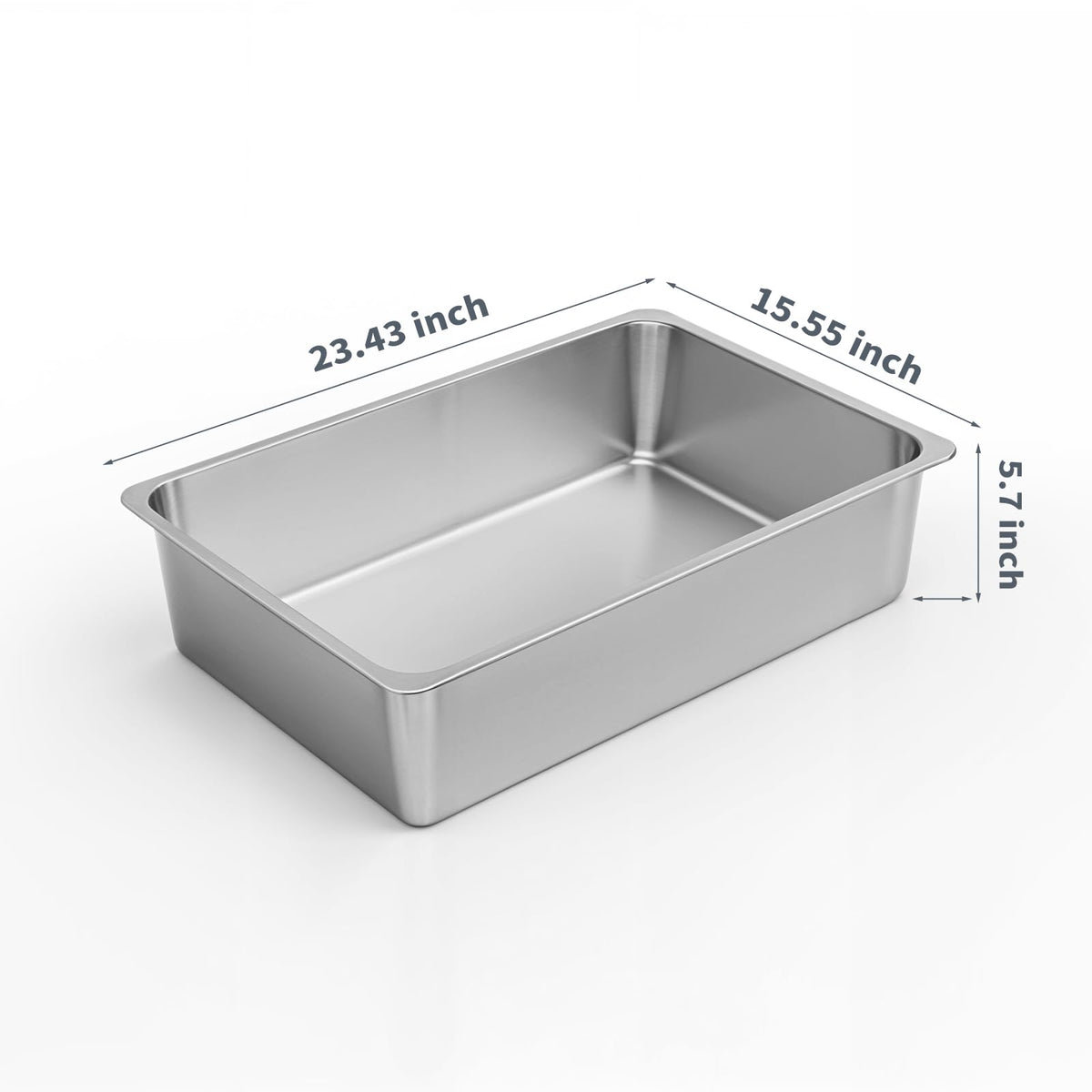 XL Stainless Steel High Sided Cat Litter Box I7028