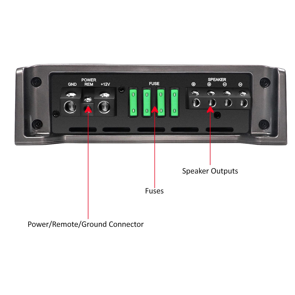 2500W Class D Car Audio Mono Block Subwoofer Amplifier H4568