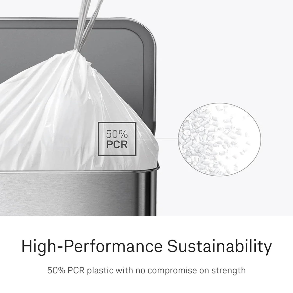 100 Count Drawstring Kitchen Trash Bags, 40-50 Liter, White W610