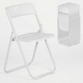 White Plastic Folding Chairs 10 Pack with Steel Frame A7416