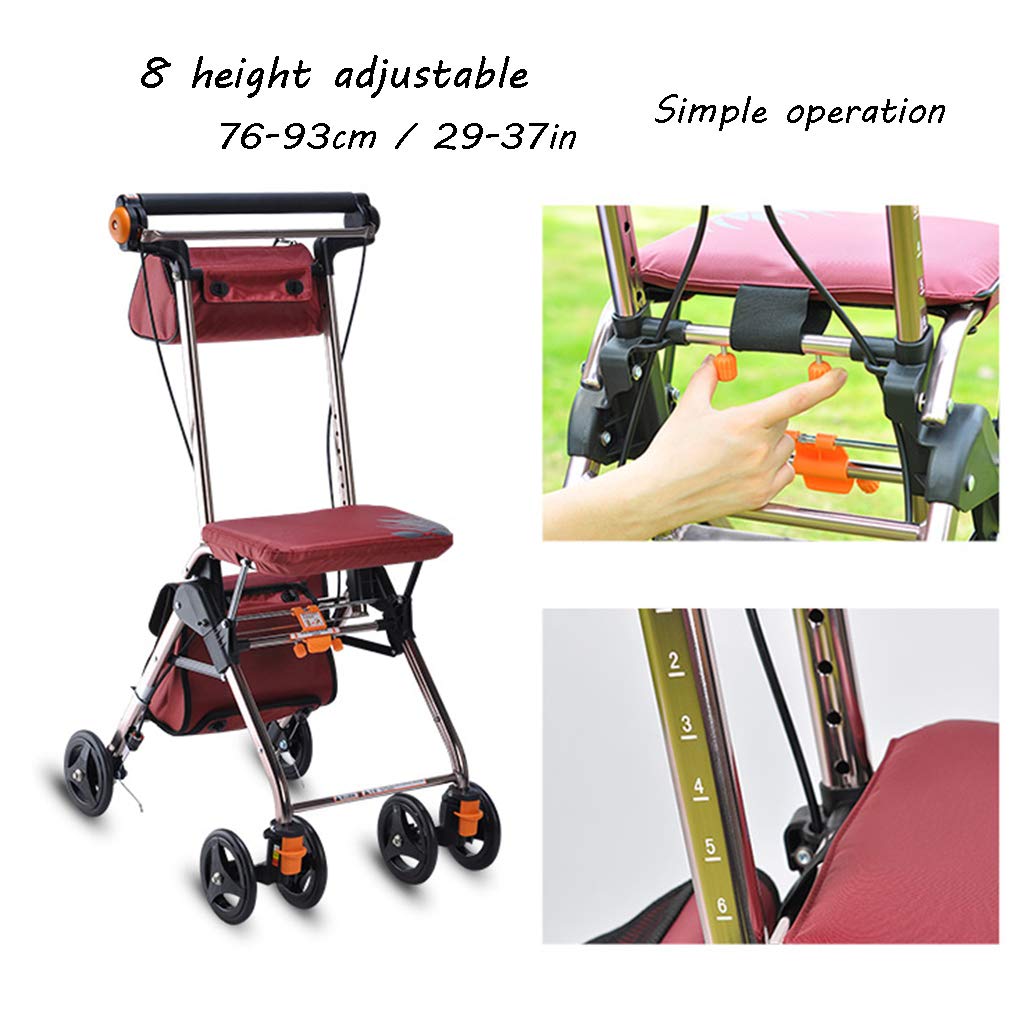 4 Wheels Foldable Rollator Walker with Seat C378