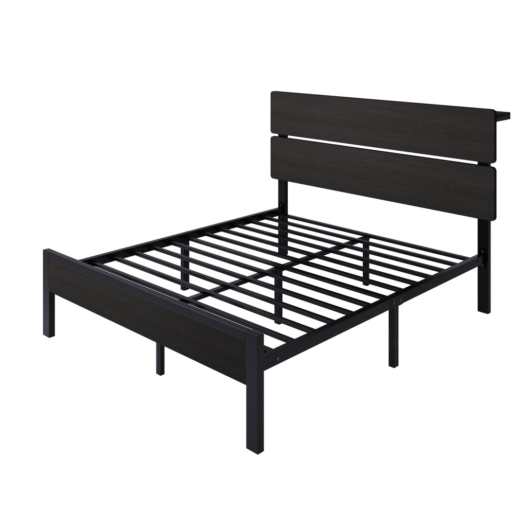 Full Size Bed Frame with Charging Station Y657345