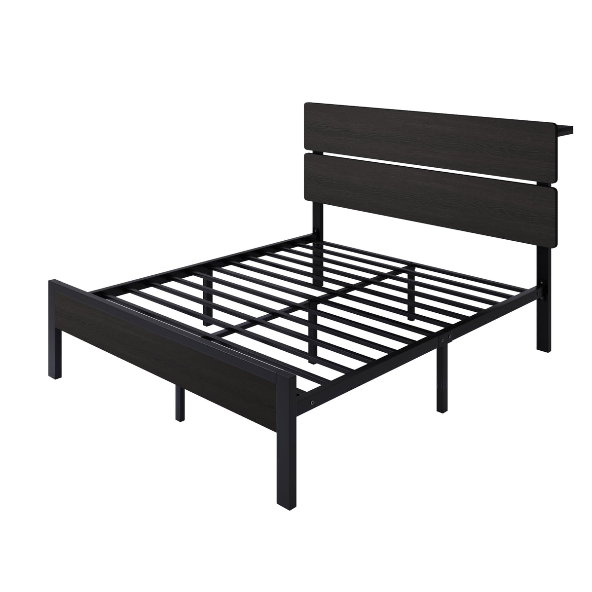 Full Size Bed Frame with Charging Station Y657345