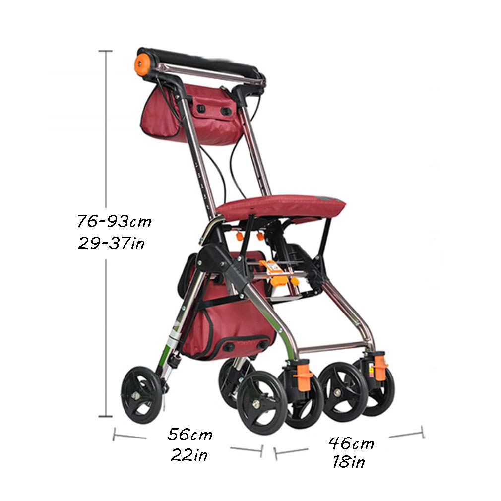 4 Wheels Foldable Rollator Walker with Seat C378