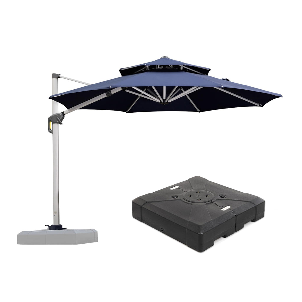 Navy Blue 10 FT Cantilever Patio Umbrella with Base C57792
