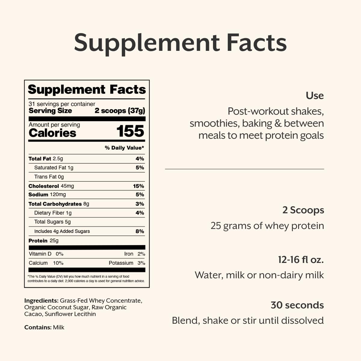 Whey Protein Powder Raw Chocolate 5 Pound S7166
