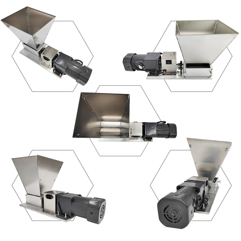 110V 60W 75RPM Stainless Steel Grain Mill with 4 Hopper and 2 Rollers F9875