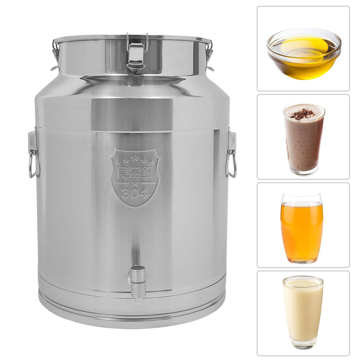 304 Stainless Steel Milk Can with Spigot K431351