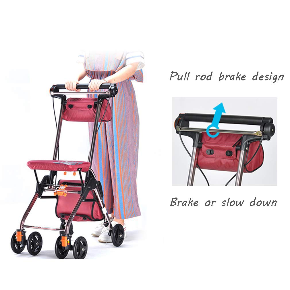 4 Wheels Foldable Rollator Walker with Seat C378