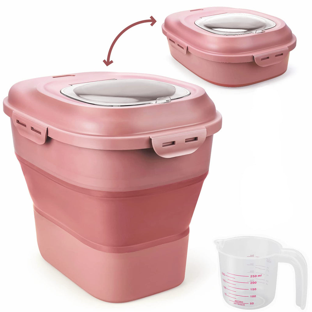 Collapsible Airtight Dry Food Storage Containers with Rolling Wheel M7894