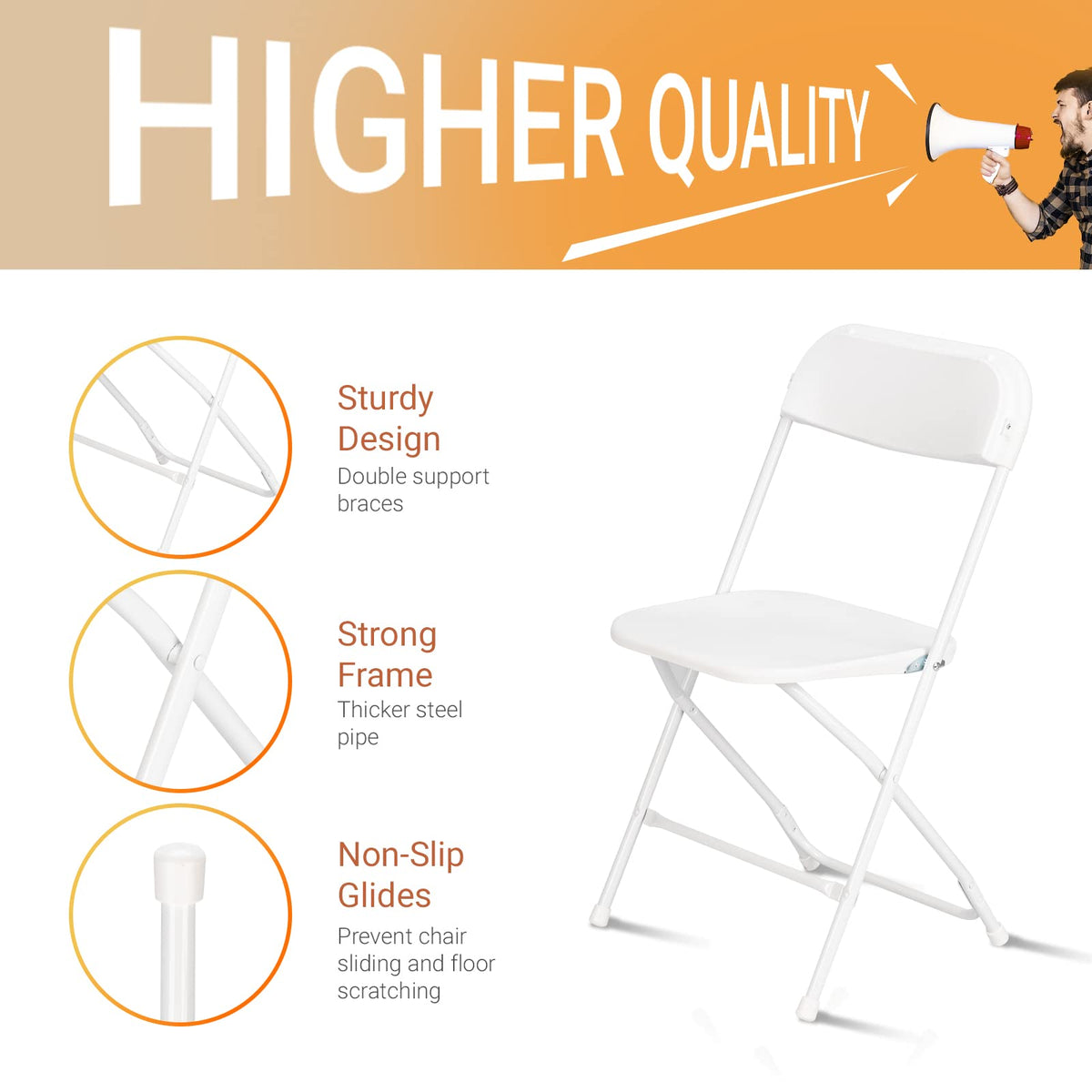 White 10 Pack Folding Chair G342585