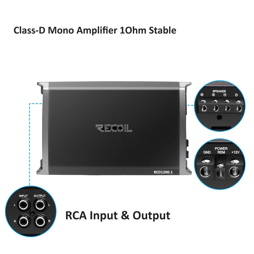 2500W Class D Car Audio Mono Block Subwoofer Amplifier H4568