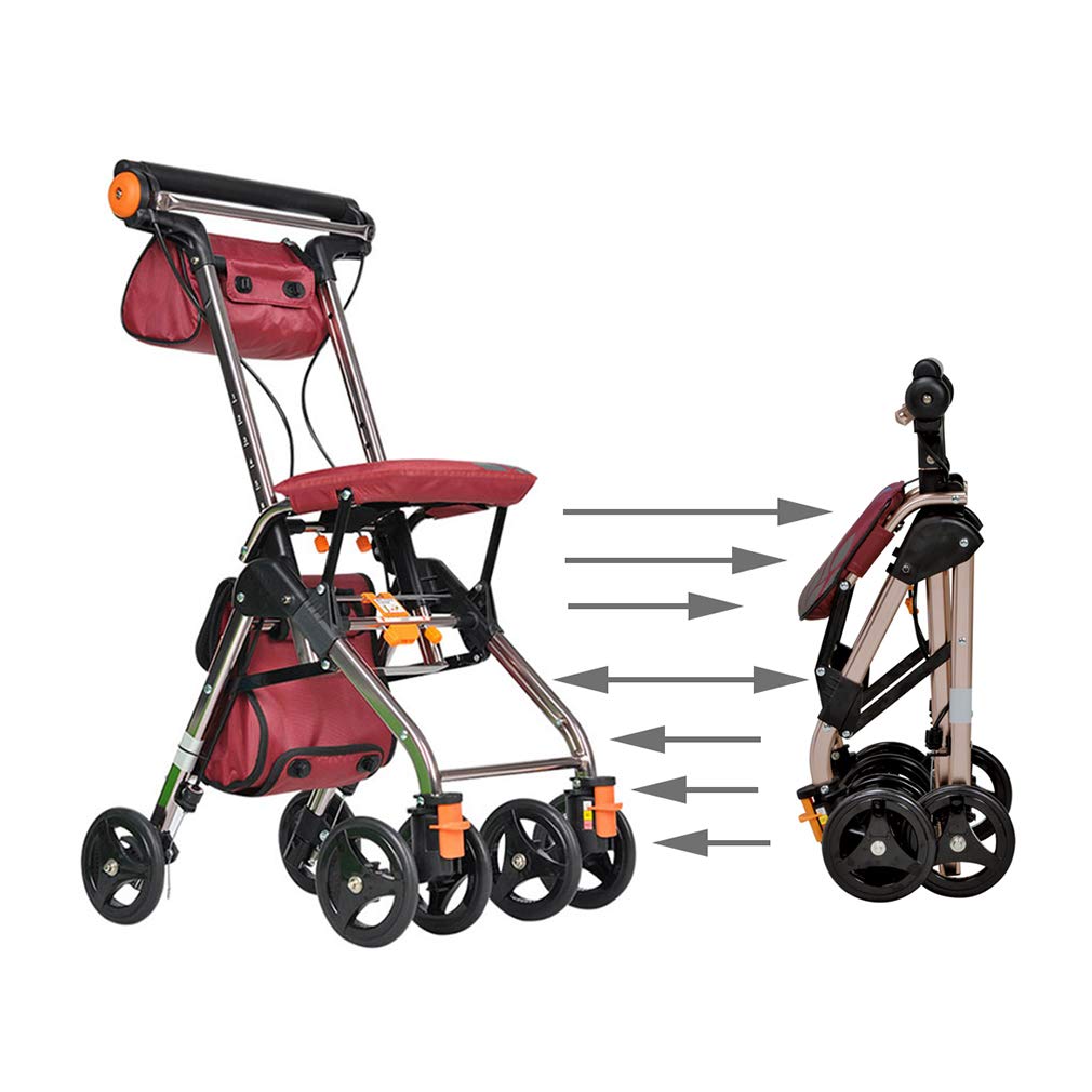 4 Wheels Foldable Rollator Walker with Seat C378