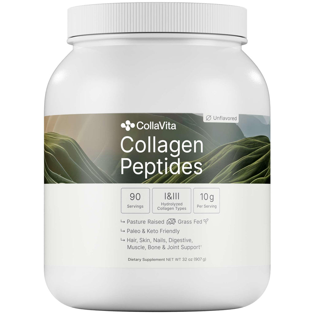 Collagen Peptides Powder Grass-Fed Pasture-Raised Hydrolyzed Type I & III Unflavored 32 oz A6345