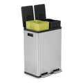 16 Gallon Dual Compartment Stainless Steel Step Trash Can A61391
