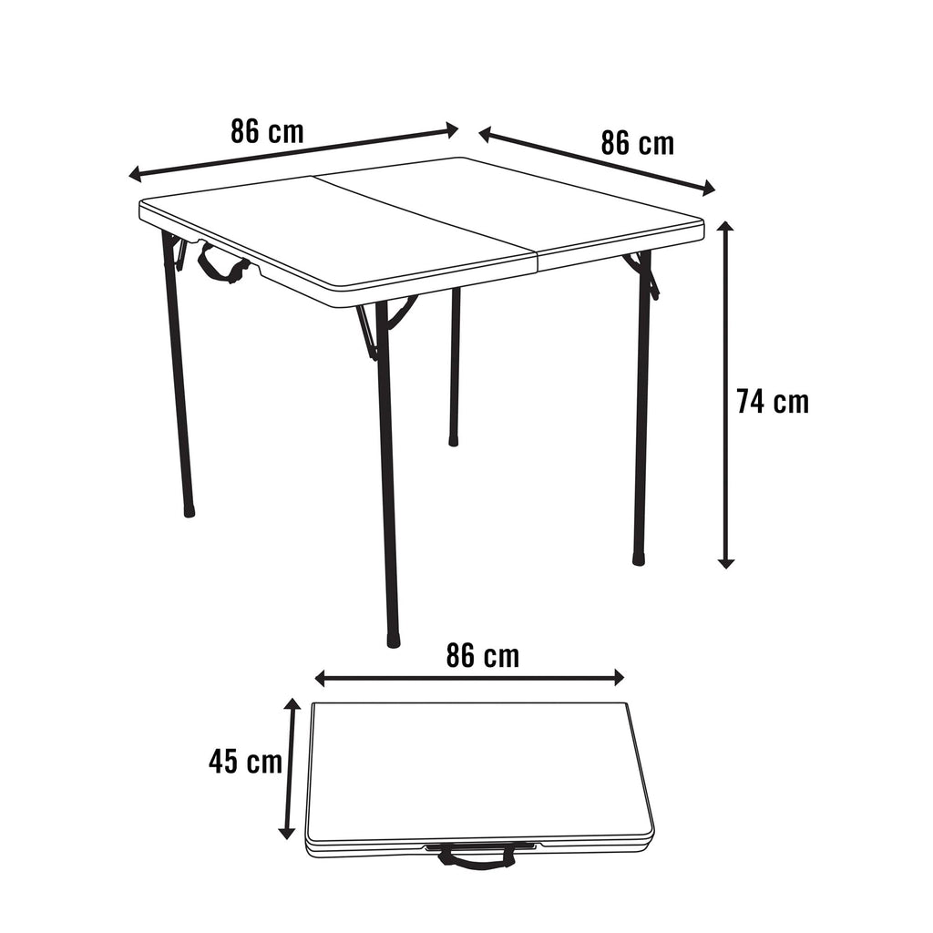 White 34 Inch Fold in Half Square Table R874111