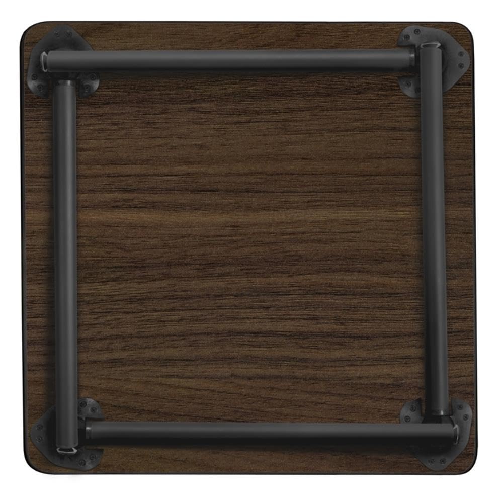 Square Folding Table with Black Tubular Steel Legs H253