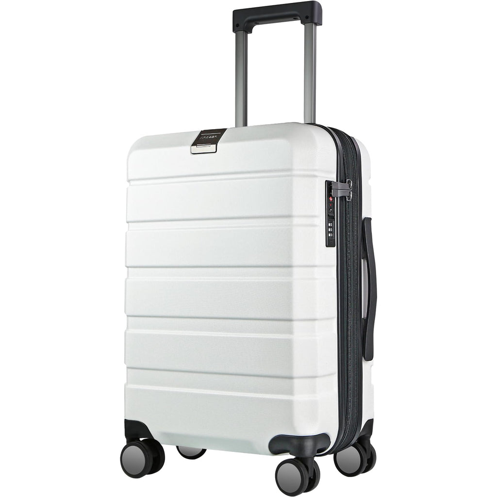 Hardside Expandable Carry On Luggage with Spinner Wheels, TSA Lock, USB Port, 20-Inch, White R2993