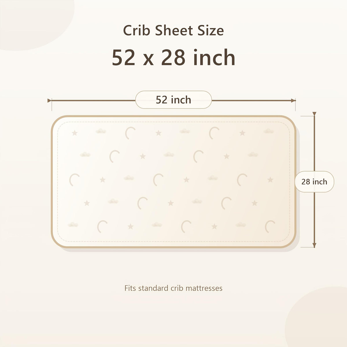 3-Pack Baby Crib Fitted Sheet Set 52 X 28 Inches O82051