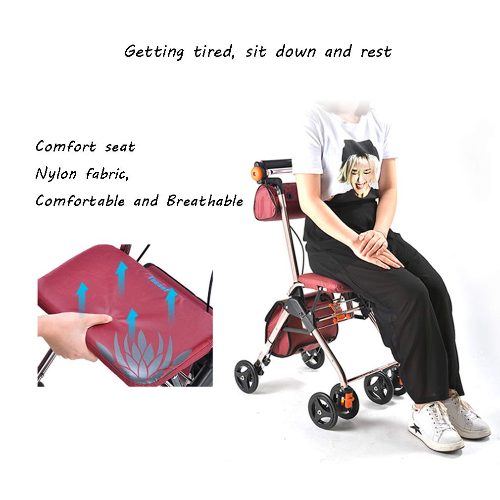 4 Wheels Foldable Rollator Walker with Seat C378