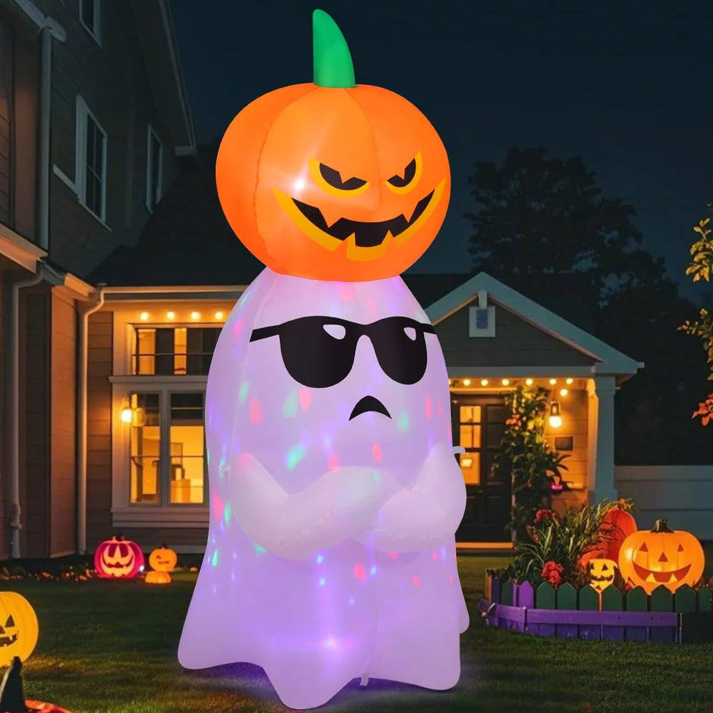 6.2 FT Halloween Inflatables Ghost with Pumpkin E243805