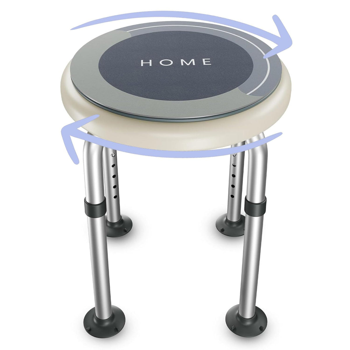 Adjustable Swivel Shower Stool with Non-Slip Feet V1127