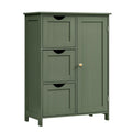 Forest Green 3 Drawer Bathroom Floor Storage Cabinet W223