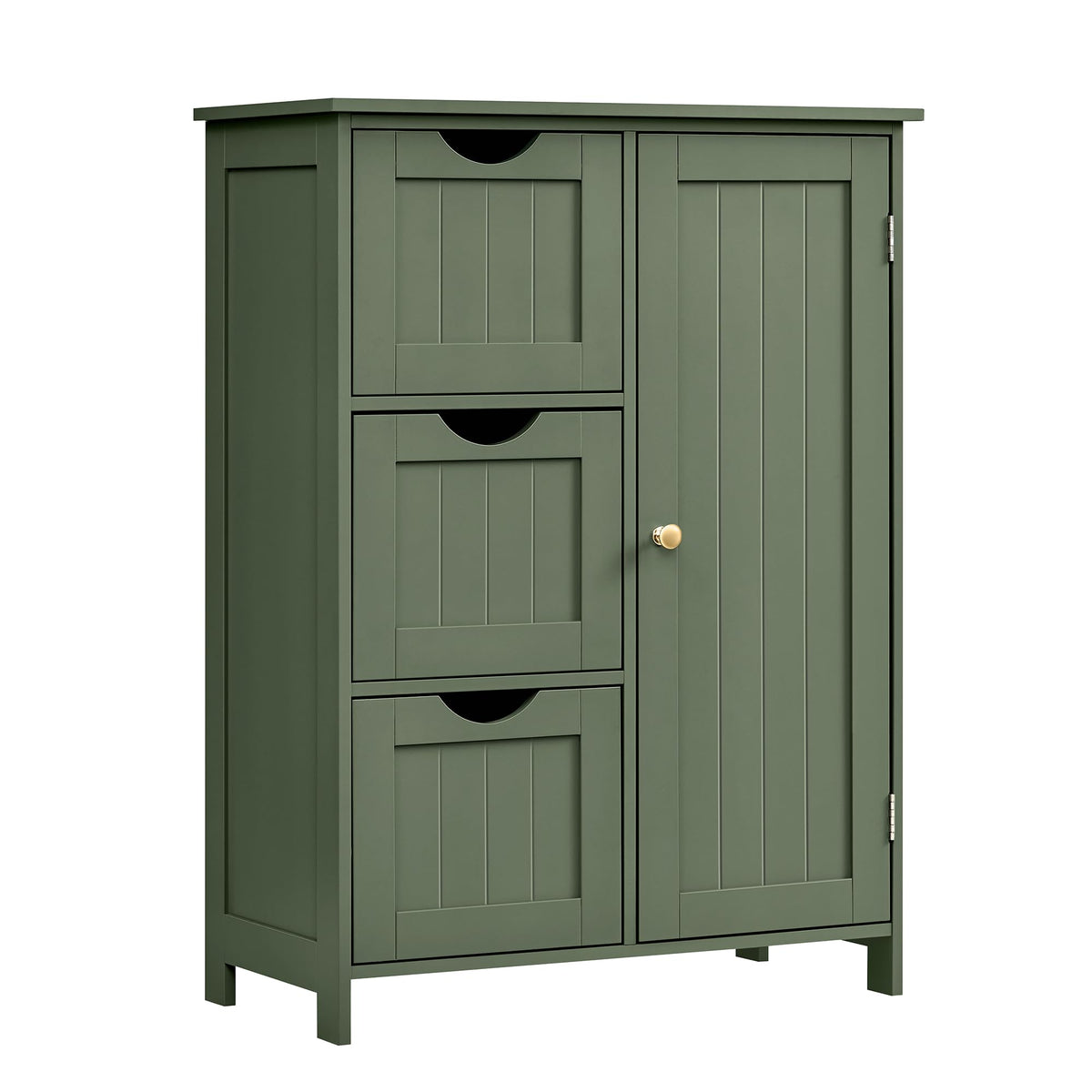 Forest Green 3 Drawer Bathroom Floor Storage Cabinet W223