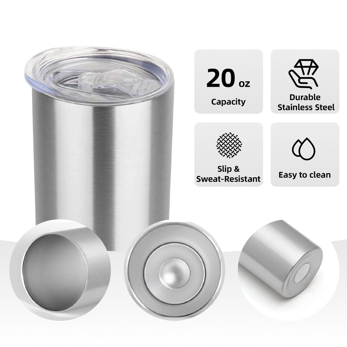 20 oz Stainless Steel Insulated Tumbler with Lid J435681