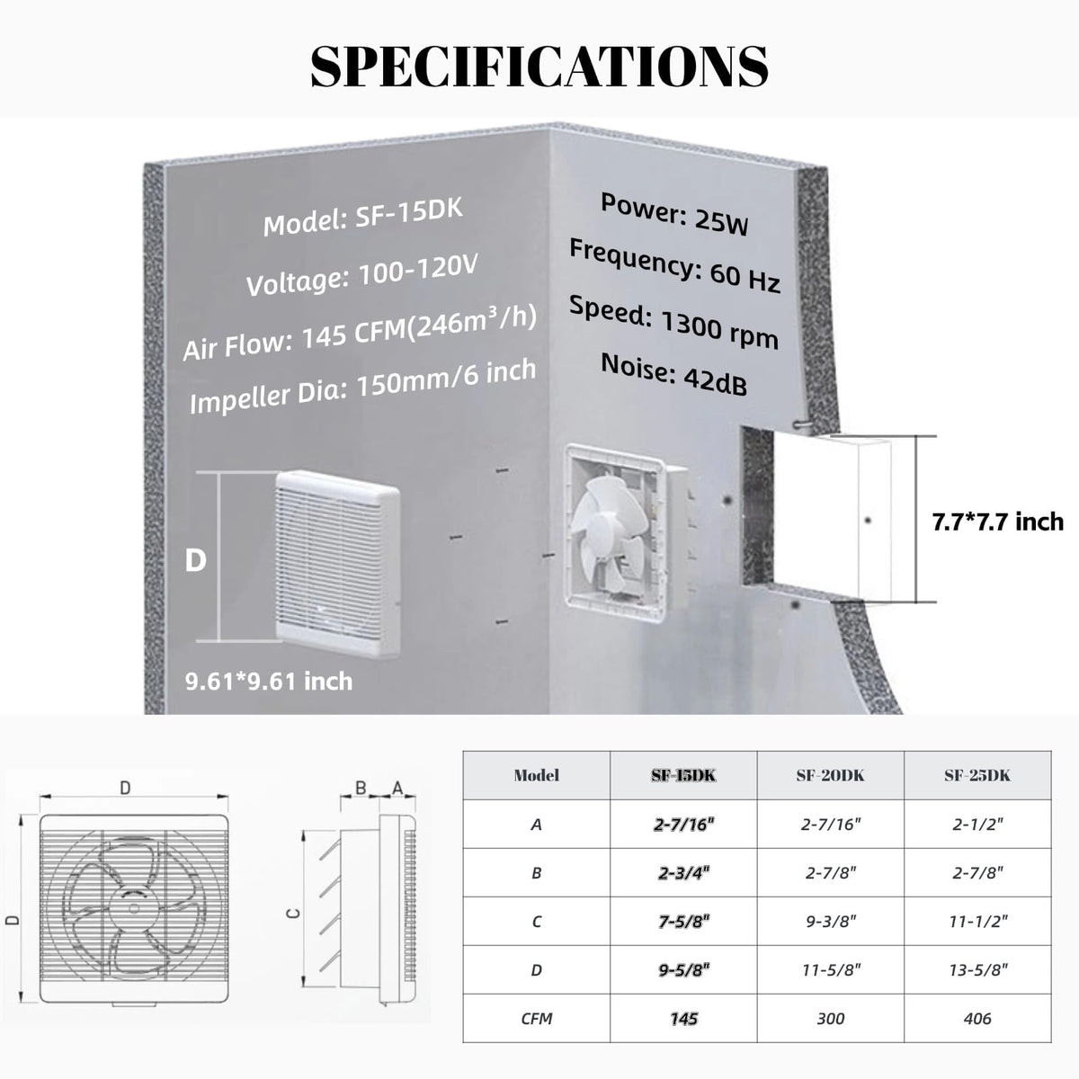6" Reversible Window Exhaust Fan H8526
