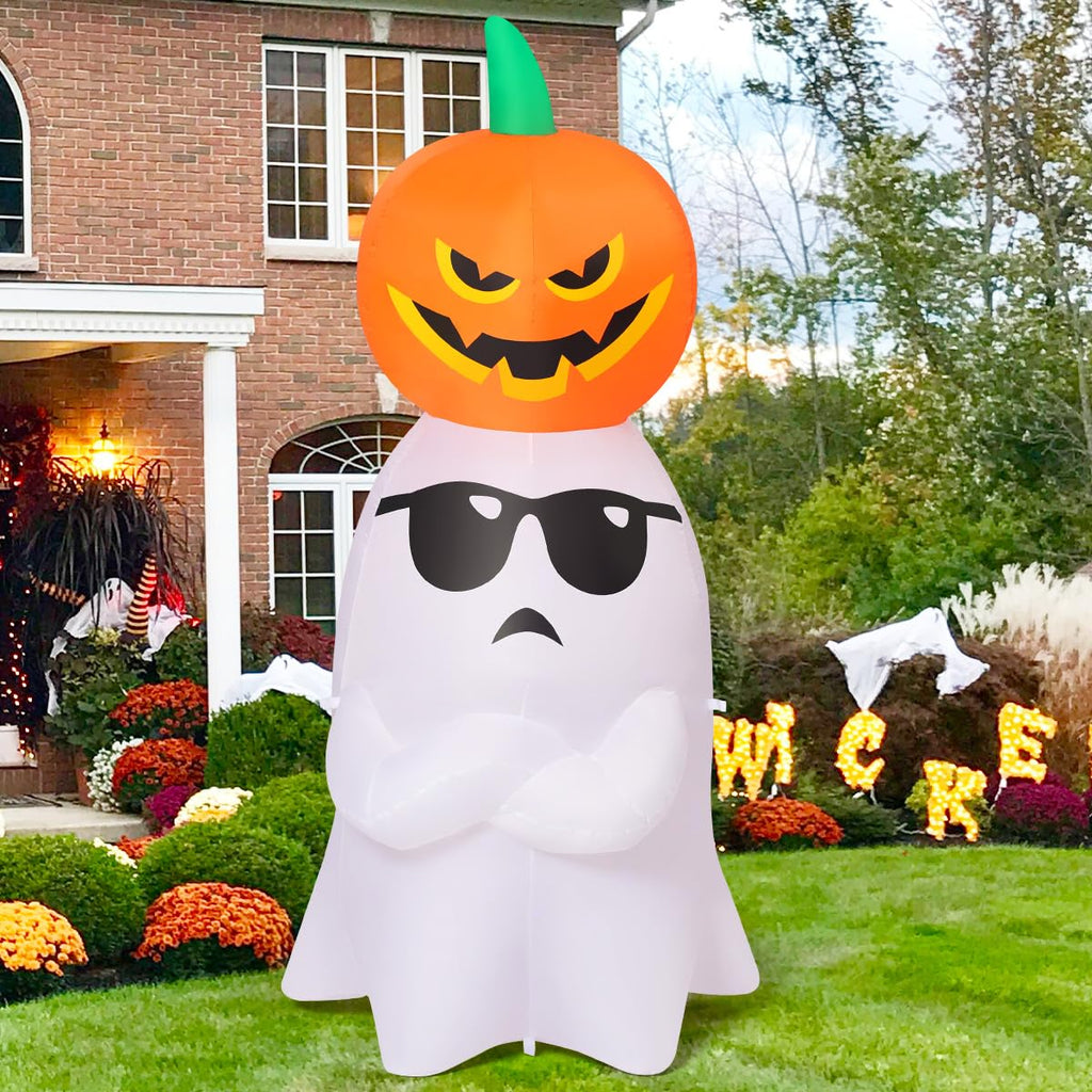 6.2 FT Halloween Inflatables Ghost with Pumpkin E243805