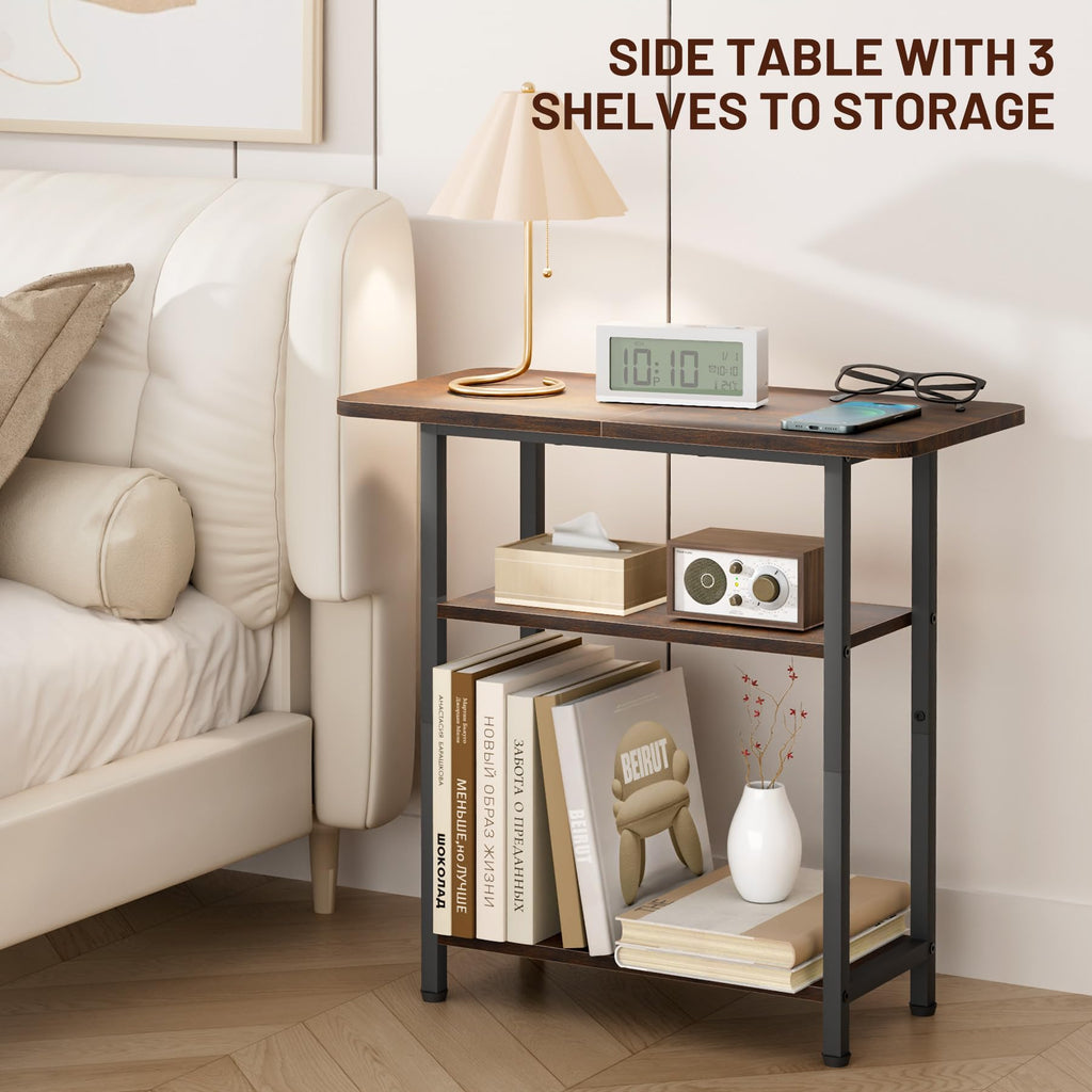3-Tier Side Table with Storage Tabletop X7347