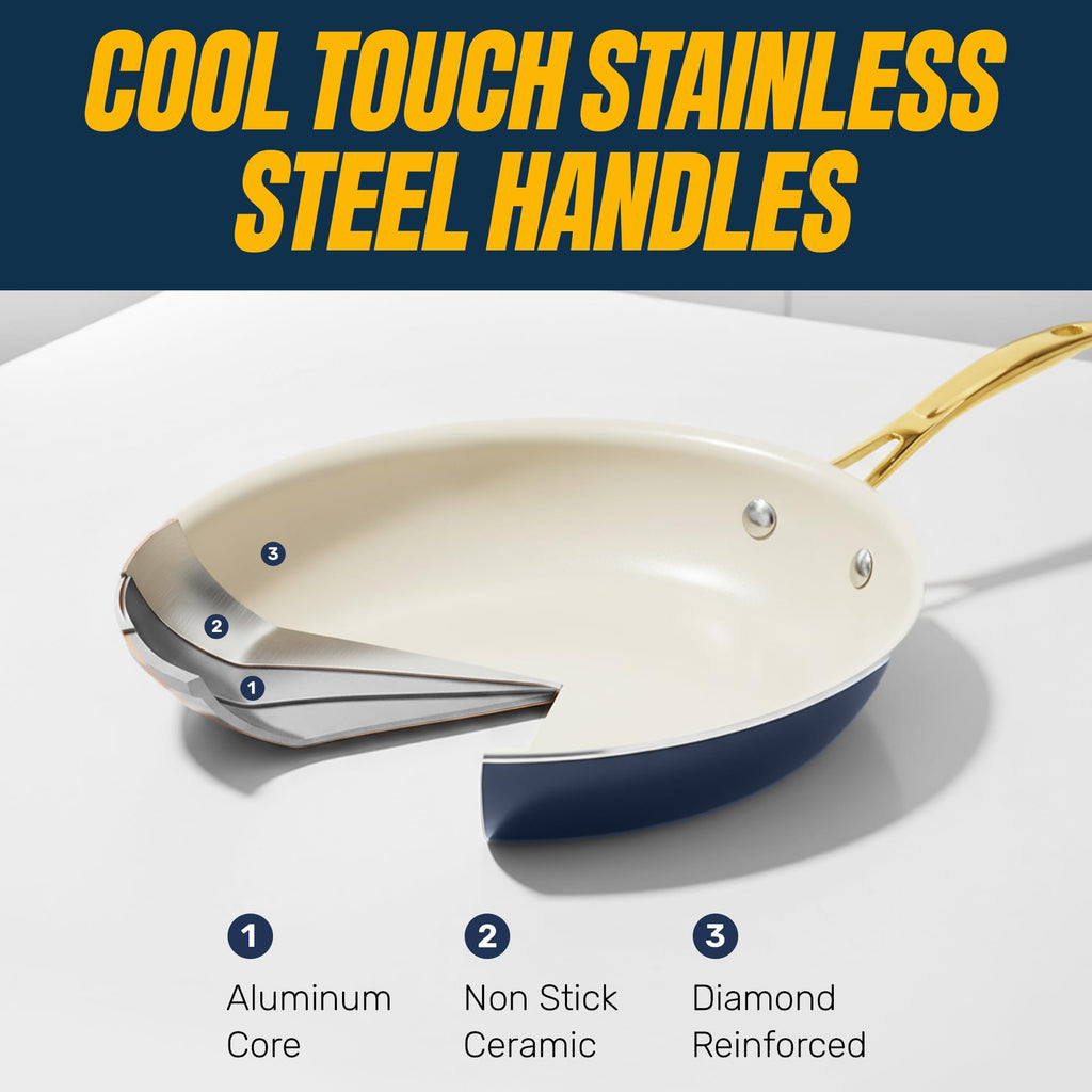 12 Pc Titanium Ceramic Nonstick Cookware Set Y4324