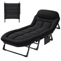 Black Camping Cot with Mattress R61277