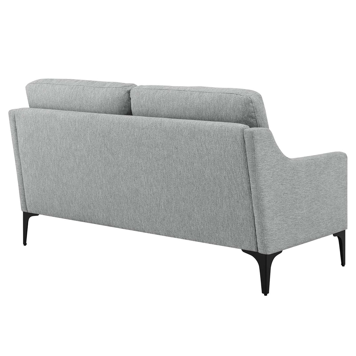 Light Gray Upholstered Fabric Loveseat I7047