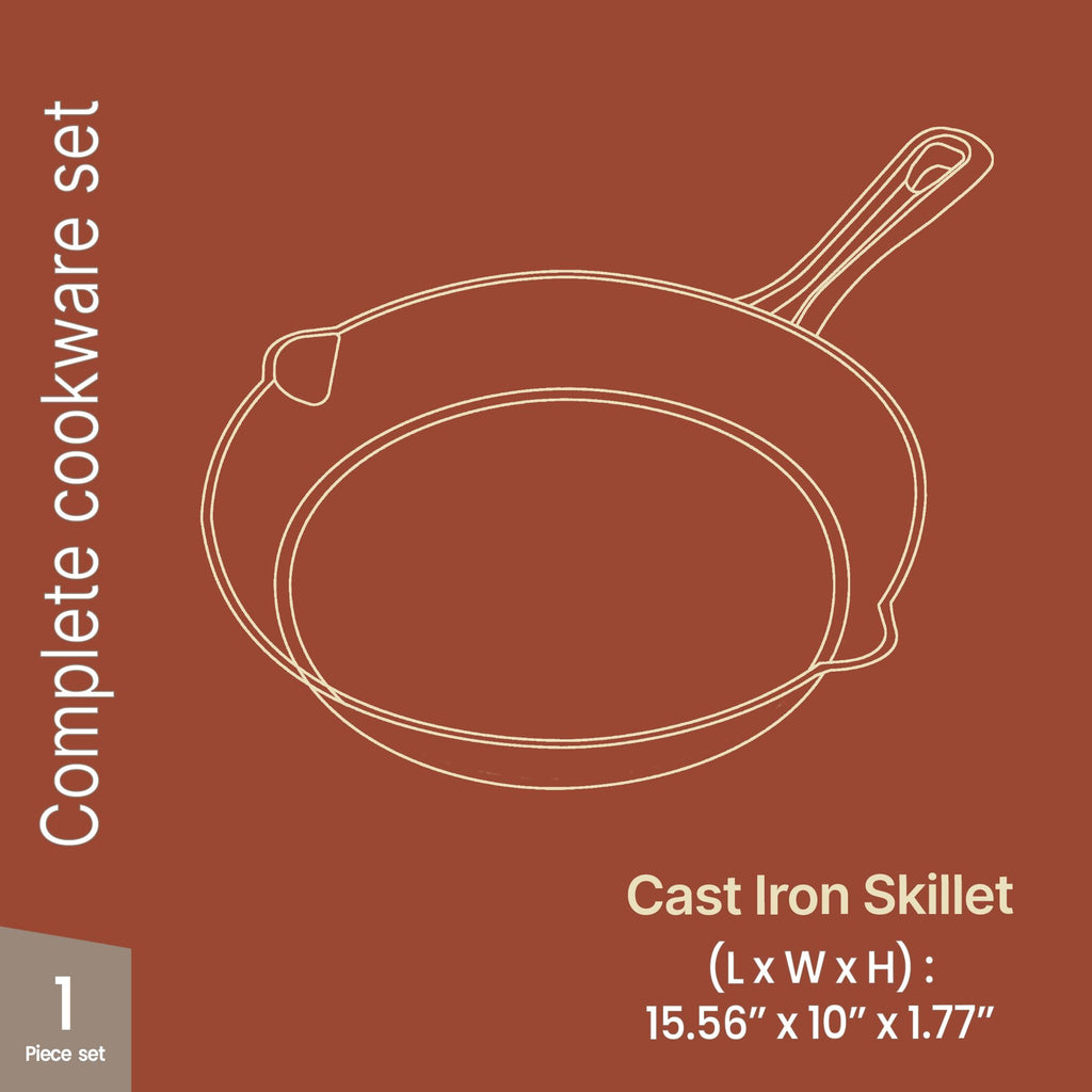 10" Pre Seasoned Cast Iron Skillet with Glass Lid M302