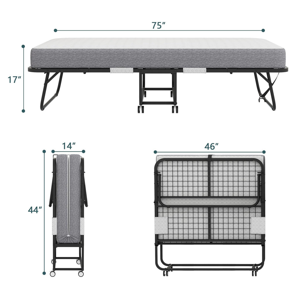 Folding Bed with Mattress Y46058
