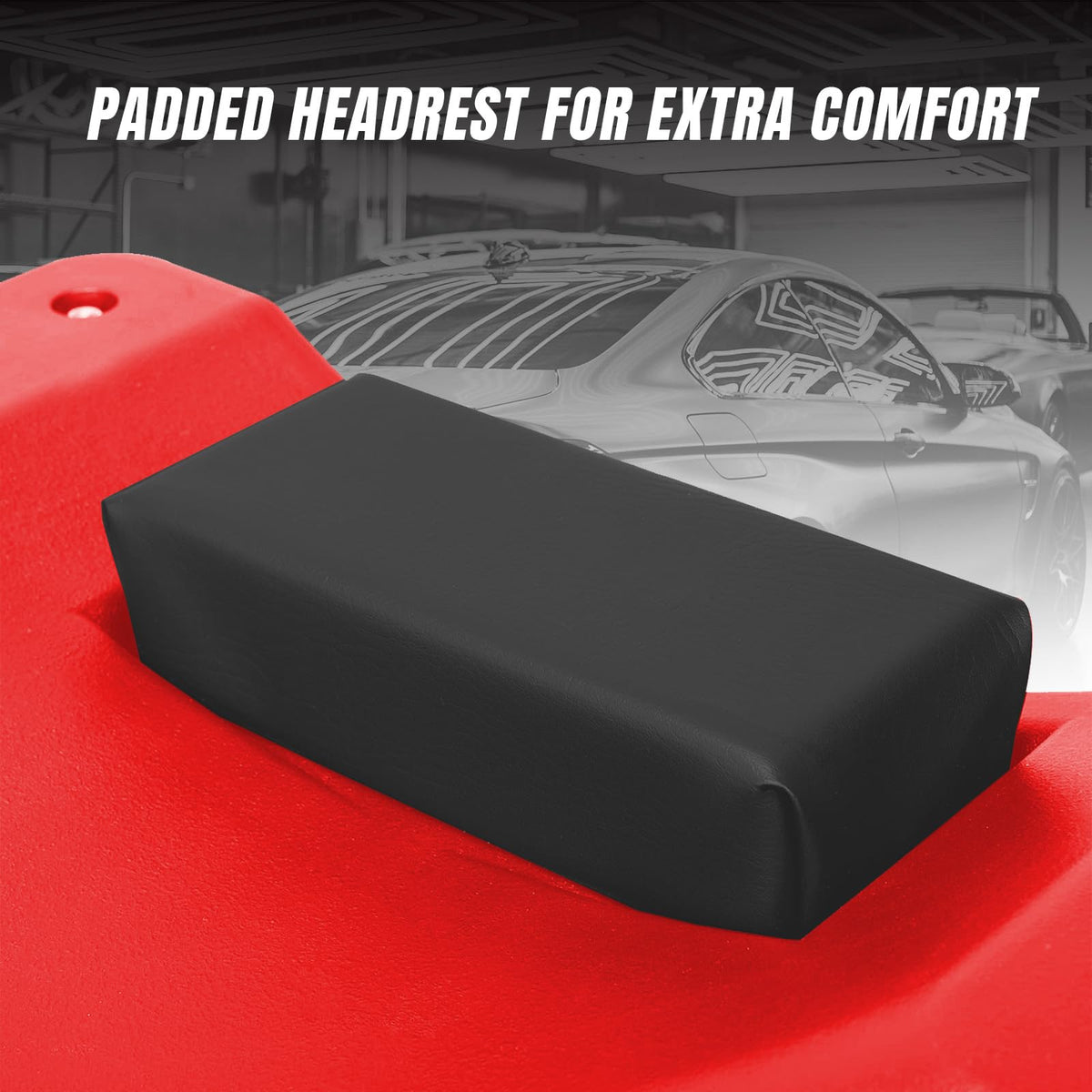 Rolling Garage Creeper with Padded Headrest and 6 Casters T23721