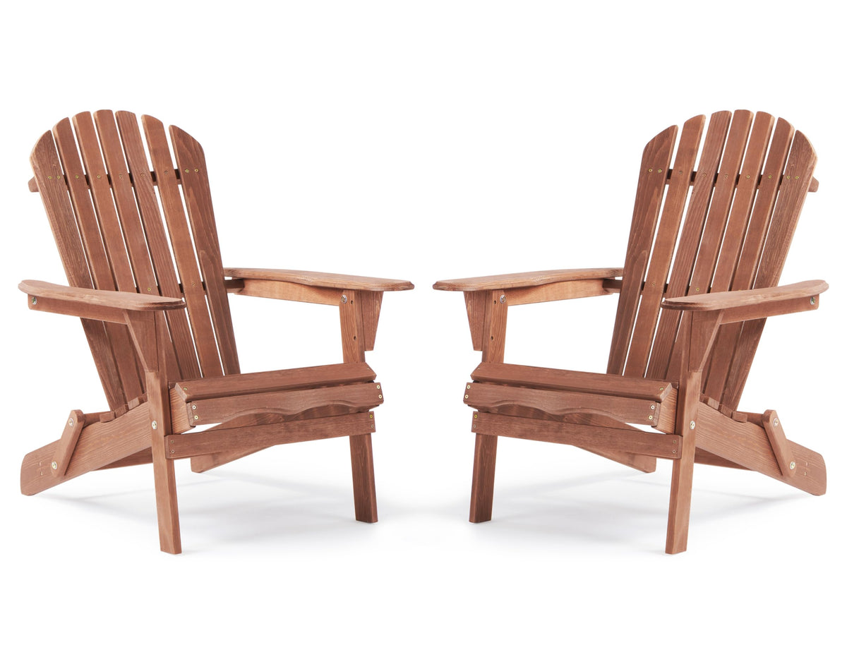Wooden Folding Adirondack Chair Set of 2 Q184