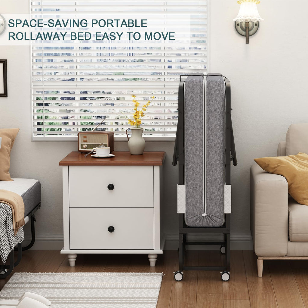 Folding Bed with Mattress Y46058