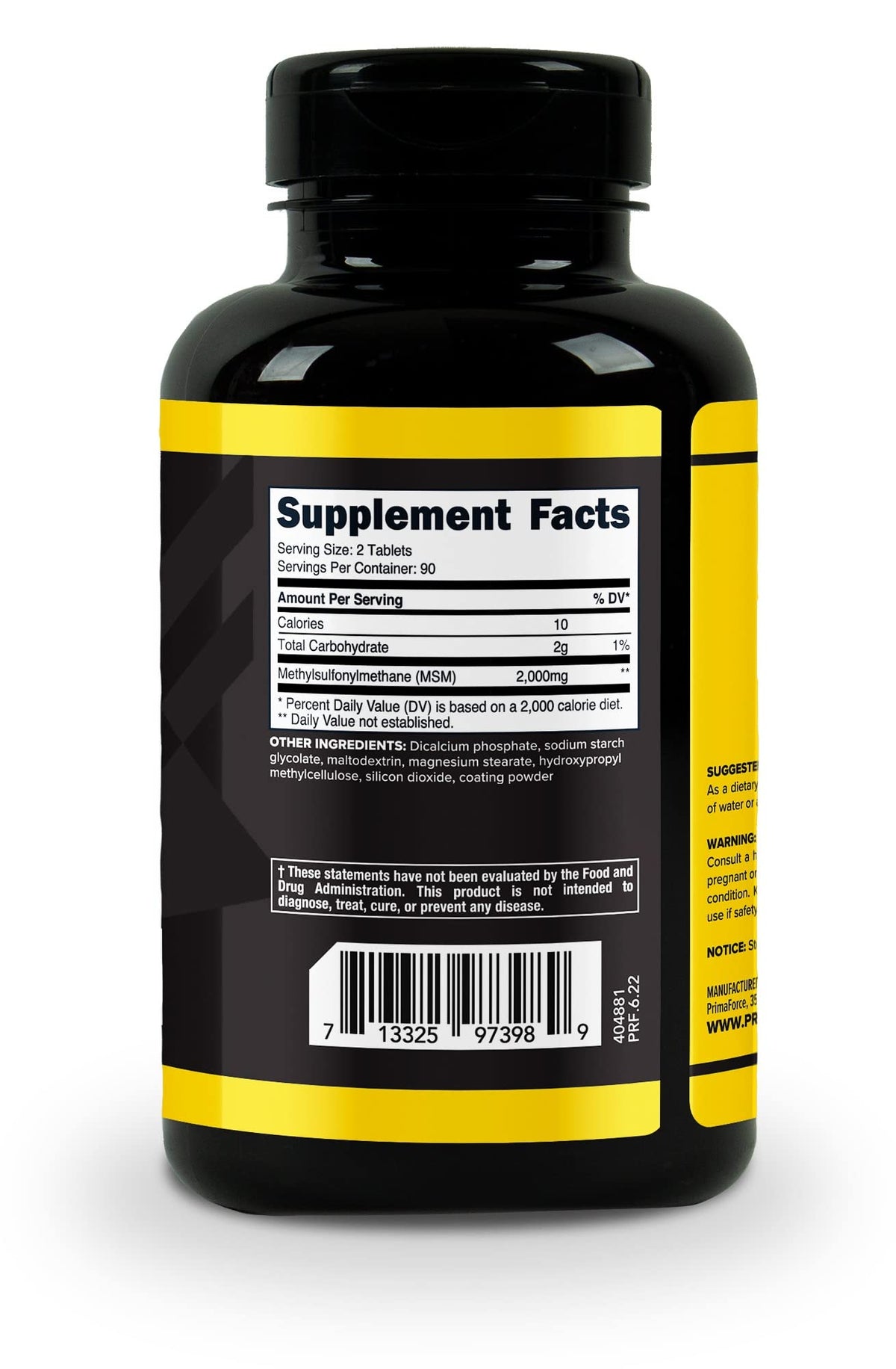 MSM Tablets 2000mg 180 Tablets F429