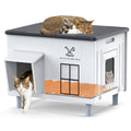 Large 100% Weatherproof Heated Outdoor Cat House with Escape Door F90289