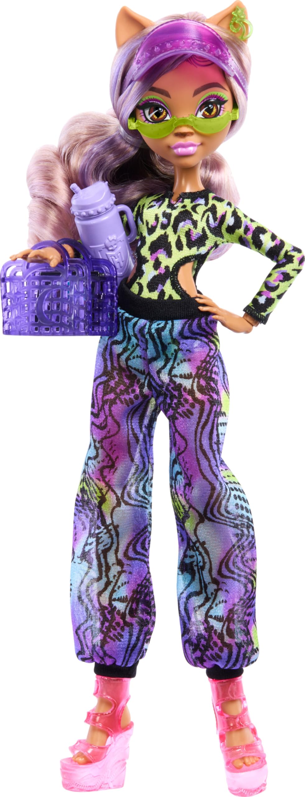 Monster High Doll with Swimsuit, Joggers & Beach Accessories Y617599