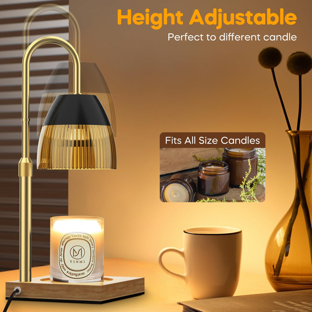 Candle Warmer Lamp with Timer Auto Off, Dimmable Height Adjustable Wax Melting Lamp F844596